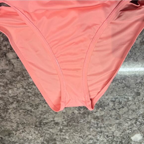 BECCA by Rebecca Virtue Color Code Peach | Orange | Peach |Solid Bikini Medium - Picture 8 of 9